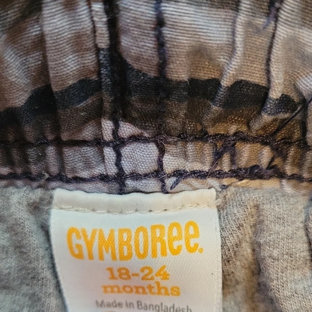 Gymboree Urban Camouflage Gray Black Casual Bottoms With Inside Lining 18-24MO